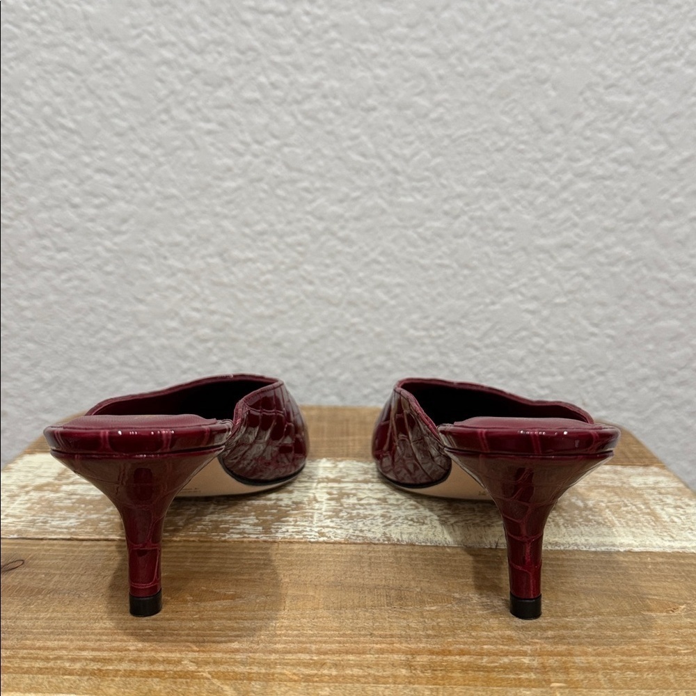 Tamara Mellon Red Croc Leather Mule Pump Size 6 — image 5 of 7